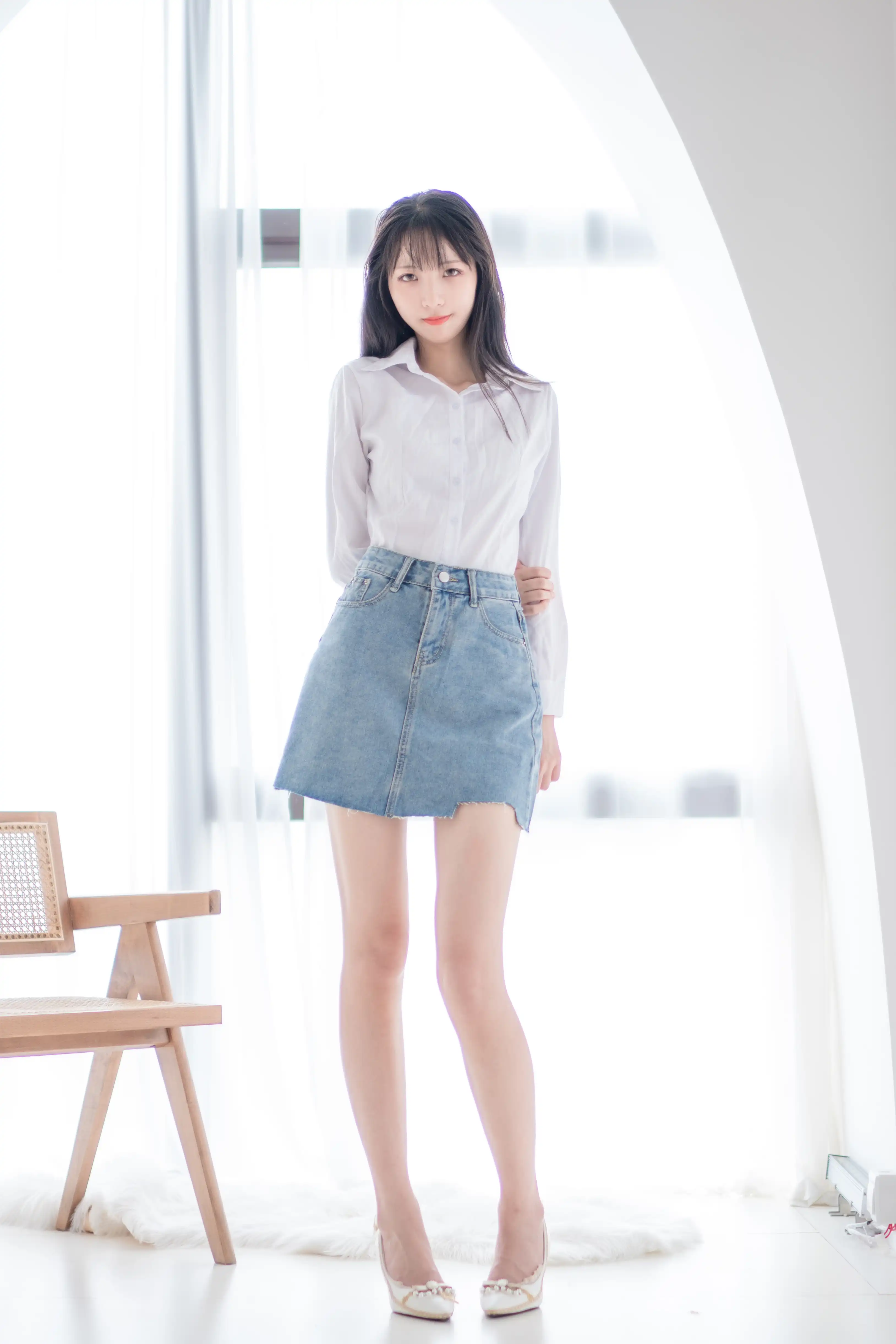 【美女写真】西呱呀呀呀 - 衬衫牛仔裙 [61P-297MB]