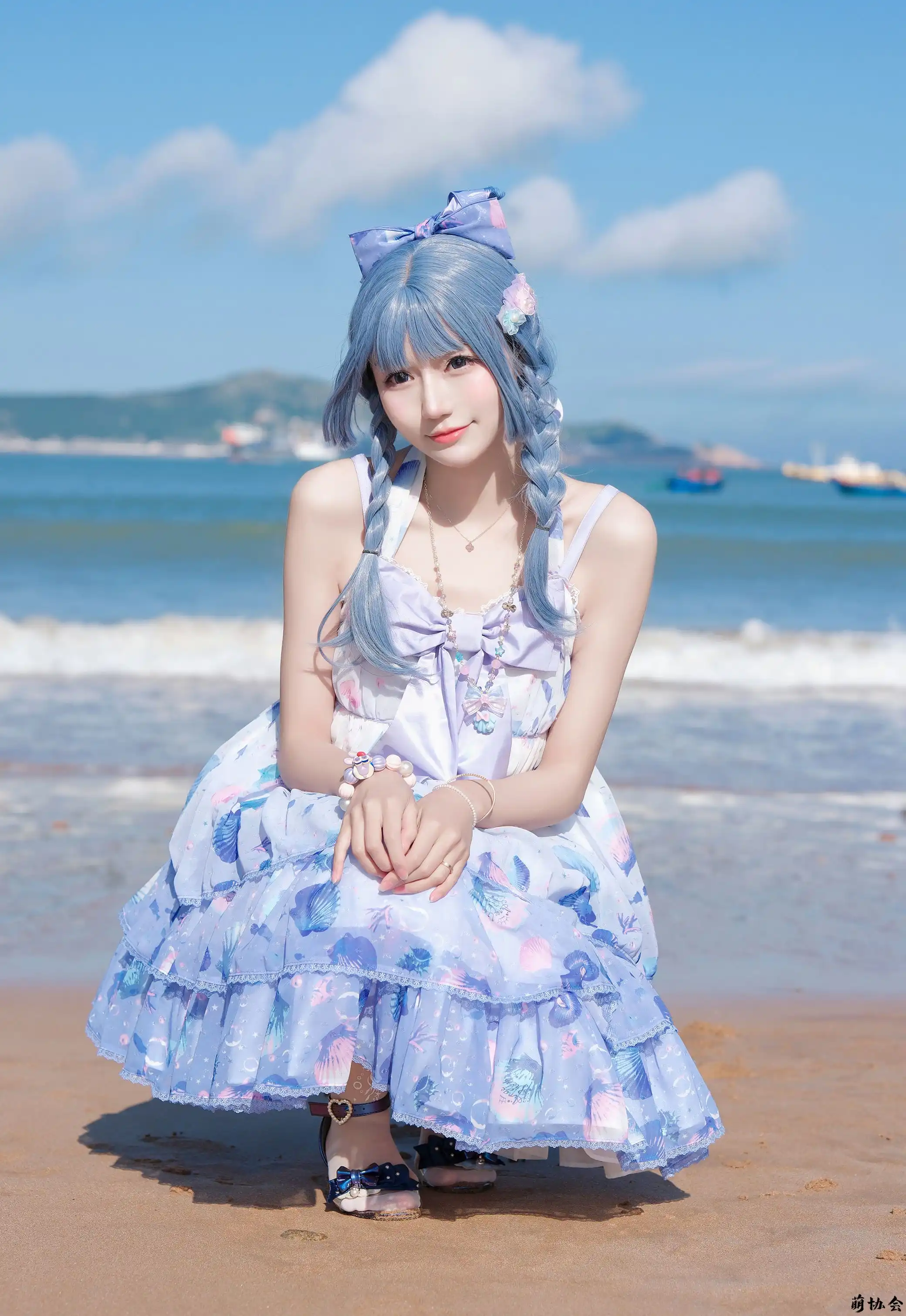 【美女写真】彩芸_Nebula - 渐变贝壳白紫 [15P-72MB]