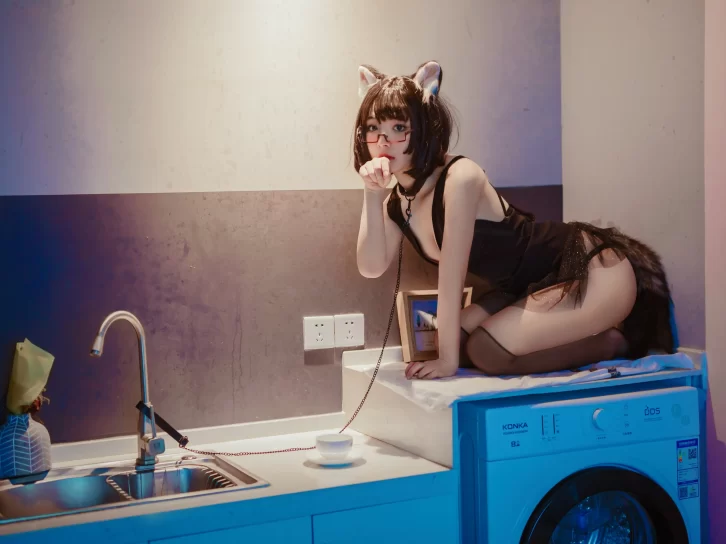 【cosplay】yuuhui玉汇 – 猫猫头黑裙子 [10P-110MB]