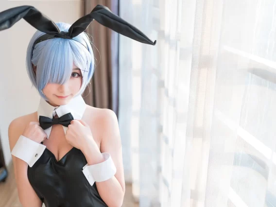 【cosplay】木绵绵OwO  – 蕾姆兔女郎 [60P-46MB]