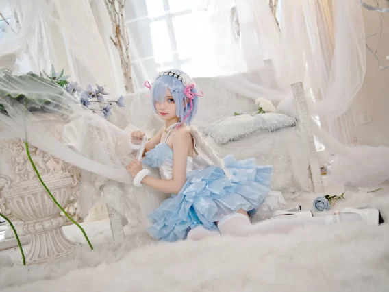 【cosplay】花柒Hana – 蕾姆天使 [19P-75MB]