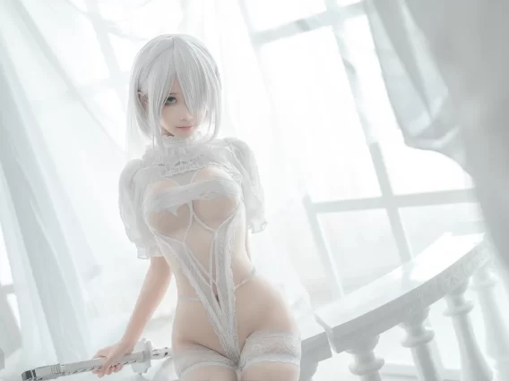 【cosplay】蠢沫沫 –  2B-白婚纱 [59P-536MB]