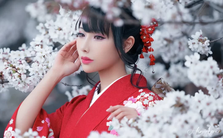 【美女写真】雨波_HaneAme – 赤紅和服[38P-736MB]