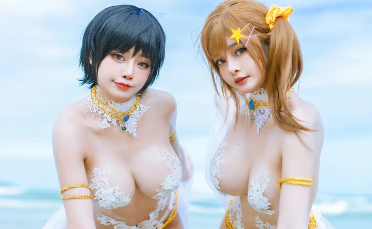 【cosplay】Azami&Byoru – Martini Dress 美咲&渚（生或死） [18 92MB]