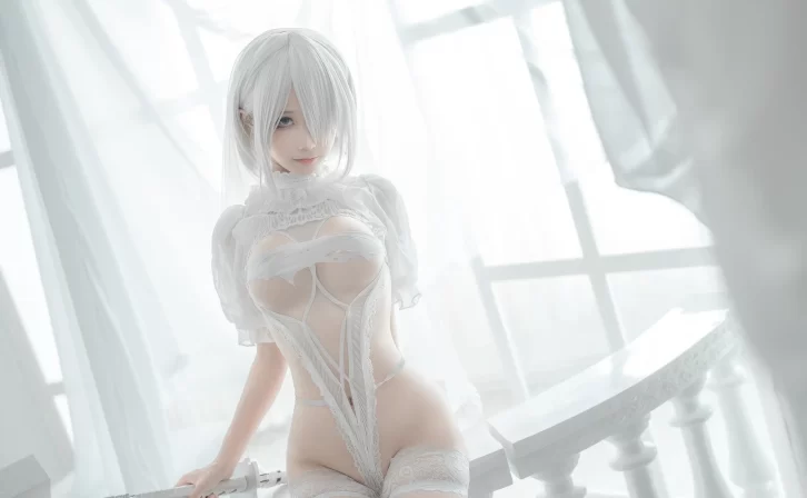 【cosplay】蠢沫沫 –  2B-白婚纱 [59P-536MB]
