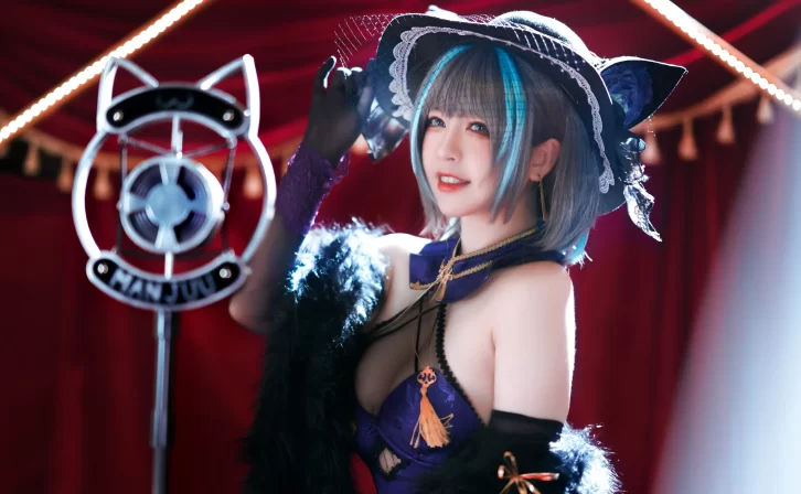 【cosplay】半半子 –  柴郡旗袍 [64P-100MB]