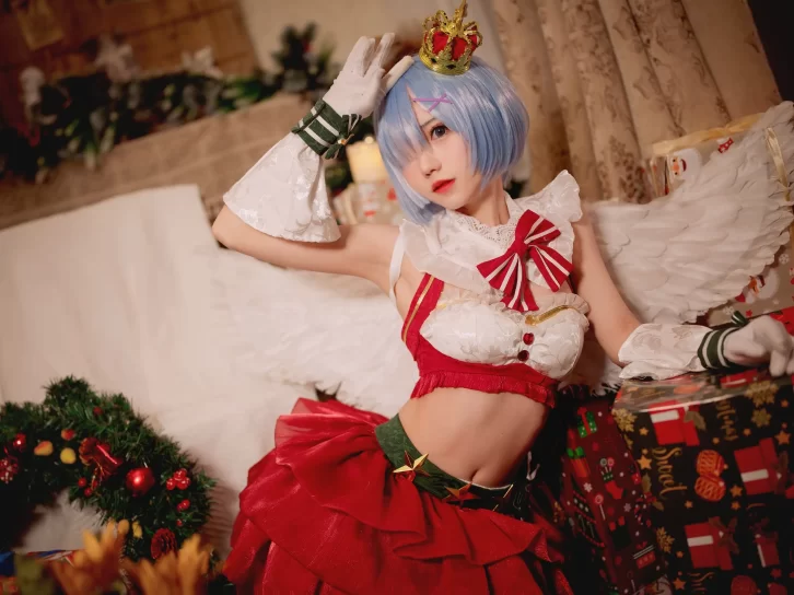 【cosplay】花柒Hana – 圣诞蕾姆 [22P-68MB]