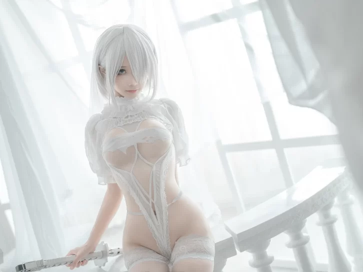 【cosplay】蠢沫沫 –  2B-白婚纱 [59P-536MB]