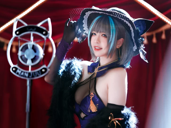 【cosplay】半半子 –  柴郡旗袍 [64P-100MB]