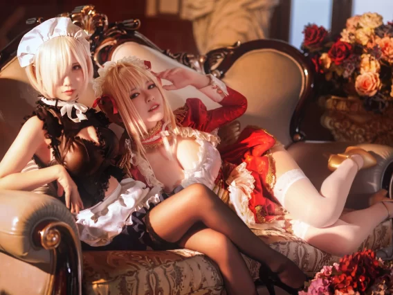 【cosplay】面饼仙儿&半半子 – Claudius x Kyrielight Maid[22P-224MB]