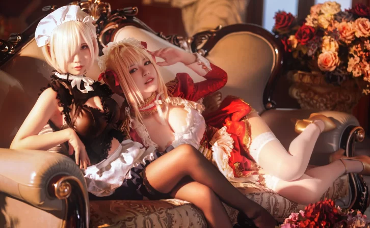 【cosplay】面饼仙儿&半半子 – Claudius x Kyrielight Maid[22P-224MB]