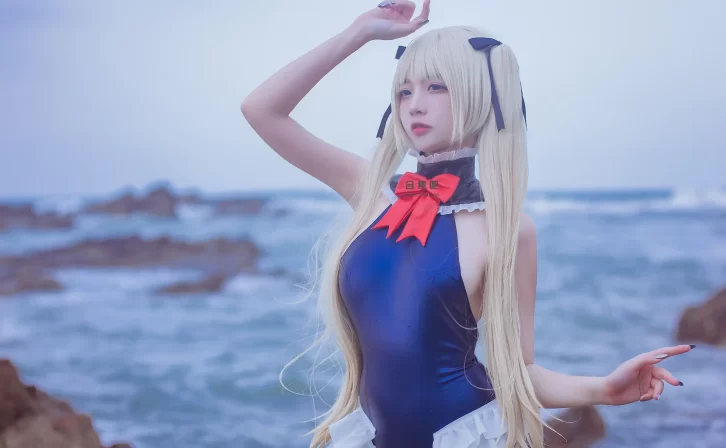 【cosplay】二佐Nisa –  碧蓝玛丽罗斯泳装 [14P-78MB]