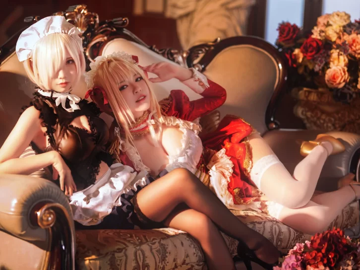 【cosplay】面饼仙儿&半半子 – Claudius x Kyrielight Maid[22P-224MB]