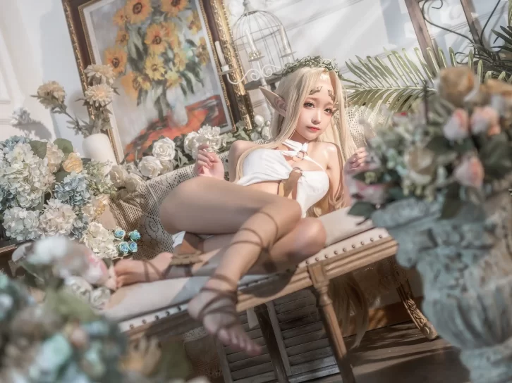 【cosplay】蠢沫沫 –  白精灵三件套[147P-1.7GB]