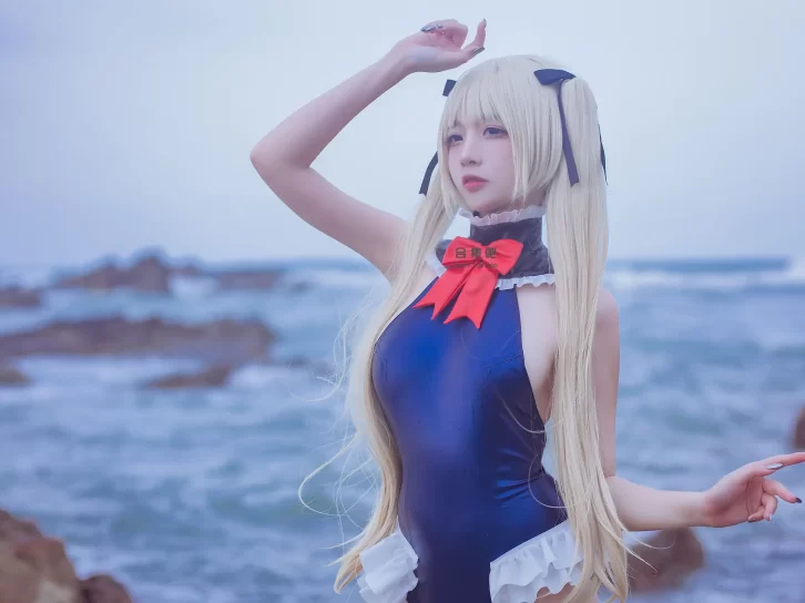 【cosplay】二佐Nisa –  碧蓝玛丽罗斯泳装 [14P-78MB]