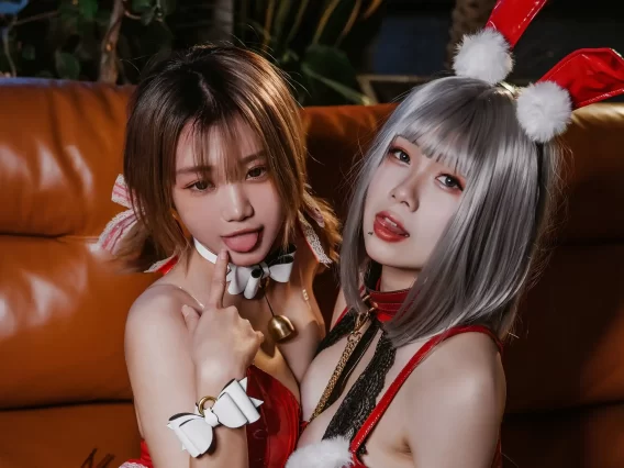 【cosplay】柒柒要乖哦 – 2021圣诞双兔 [23P-268MB]