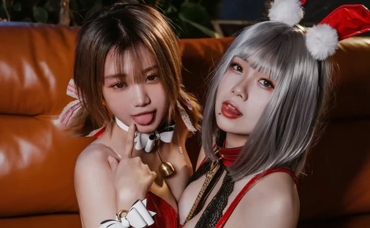 【cosplay】柒柒要乖哦 – 2021圣诞双兔 [23P-268MB]