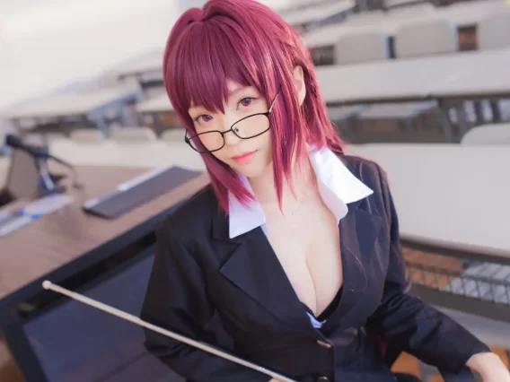 【cosplay】青青子Js – fate 斯卡哈 教师 [9P-15M]