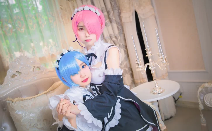 【cosplay】小野妹子W &#8211; Ram Rem（拉姆，雷姆）[24P-105MB]