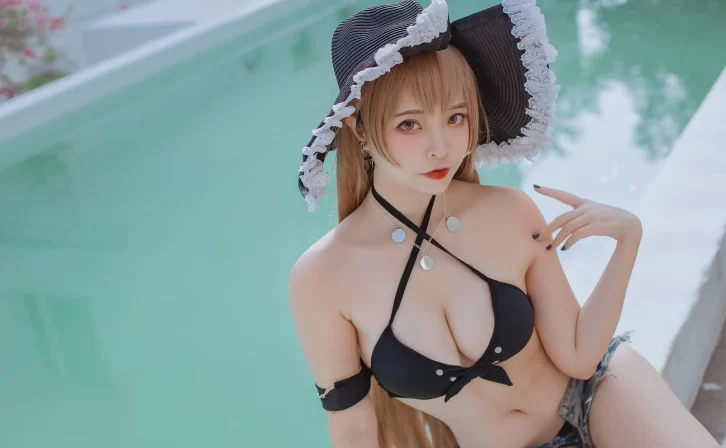 【cosplay】二佐Nisa –  碧蓝让巴尔泳装 [20P-144MB]