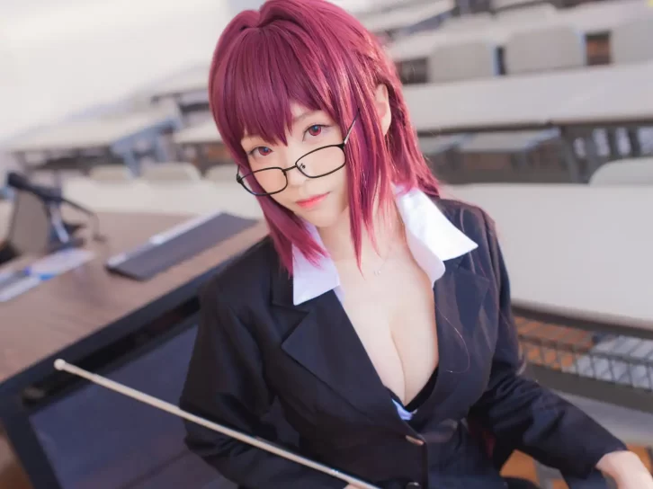 【cosplay】青青子Js – fate 斯卡哈 教师 [9P-15M]