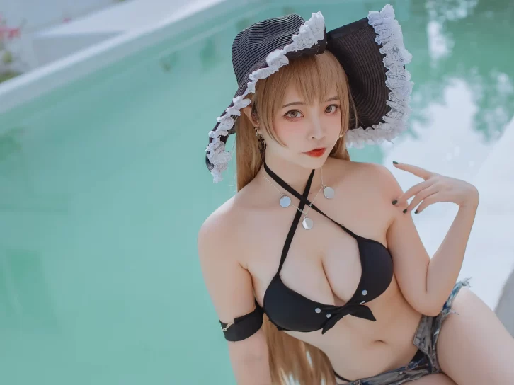 【cosplay】二佐Nisa –  碧蓝让巴尔泳装 [20P-144MB]