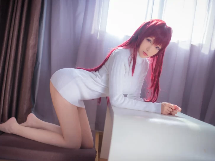 【cosplay】青青子Js – fate 斯卡哈毛衣  [9P-15M]