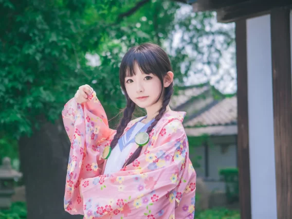【美女写真】樱群 – 和服外套 [17P-212MB]