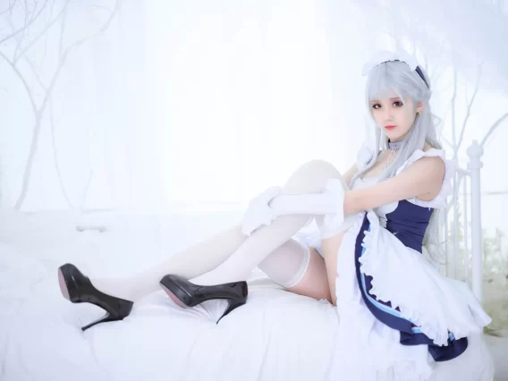 【cosplay】秋楚楚 – 贝尔法斯特女仆[9P 32.5MB]