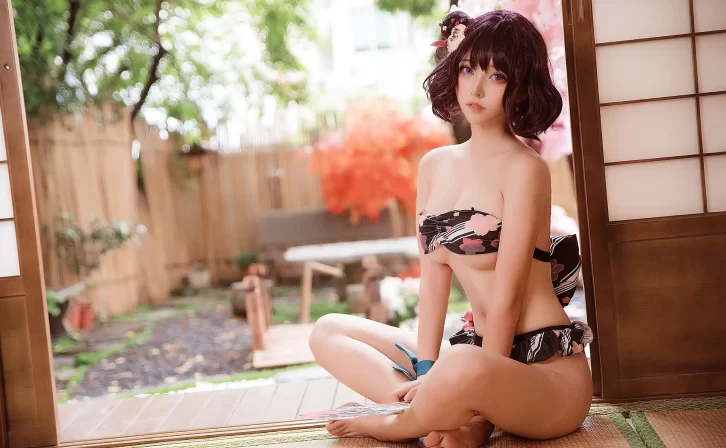 【cosplay】菌烨tako – 葛飾北斎水着 [9P-65M]