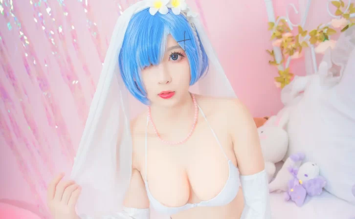 【cosplay】小酥酱 – 蕾姆婚纱 [9P-86MB]