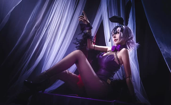 【cosplay】菌烨tako – 黑贞德兔女郎 [9P-5M]