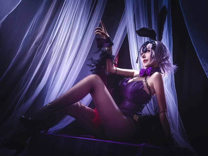 【cosplay】菌烨tako – 黑贞德兔女郎 [9P-5M]