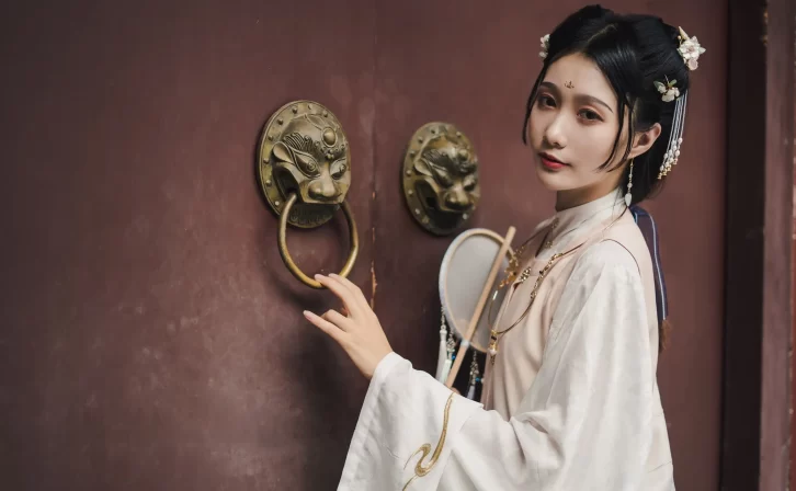 【美女写真】如月灰 – 汉服 大慈寺外景 [9P-44MB]