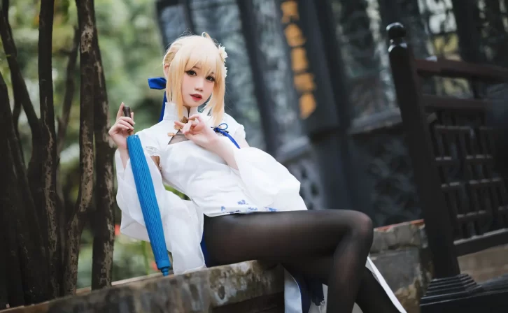 【cosplay】焖焖碳 – saber旗袍 [28P-192MB]